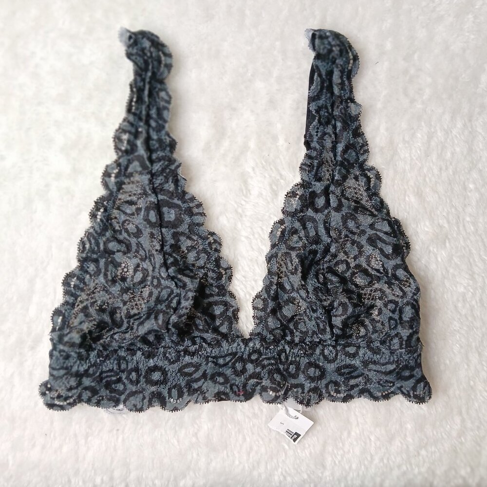 NWT Cosabella Never Say Never Leopard Printed Tall Triangle Bralette Size Small